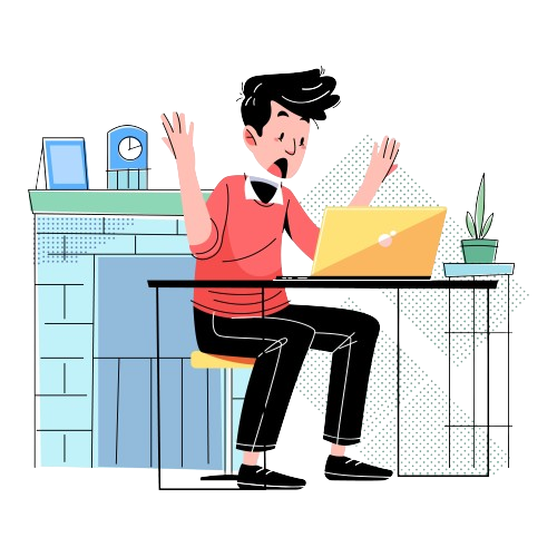 Frustrated entrepreneur illustration
